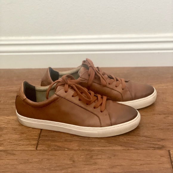 LIKE NEW ~ BANANA REPUBLIC cognac brown leather shoes. MEN size 9.5 - Picture 2 of 8